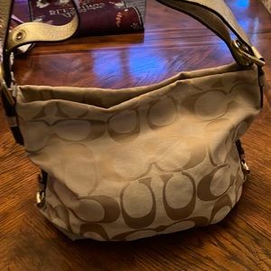 COACH op art hobo bag in light Champagne color